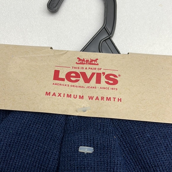NEW Levi’s Blue Maximum Warmth Sweater Knit Scarf and Hat Set Men’s One Size NEW - Picture 2 of 4